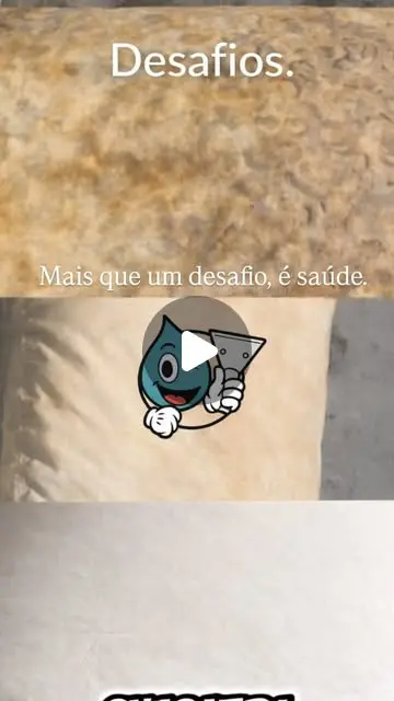 Capa do vídeo: travesseiro amarelado em cima e branco embaixo, com o mascote da Novare e o texto "Desafios".